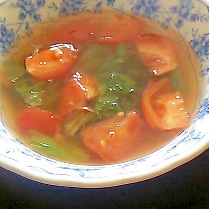 トマトとコマツナのスープ